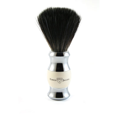 Edwin Jagger 4-Delige DE Gift Set - Black Synthetic Badger (Ivory & Chrome)