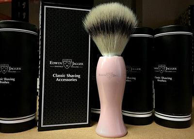 Edwin Jagger Lady's Shaving Brush (Synthetic Silver Tip) - Pink