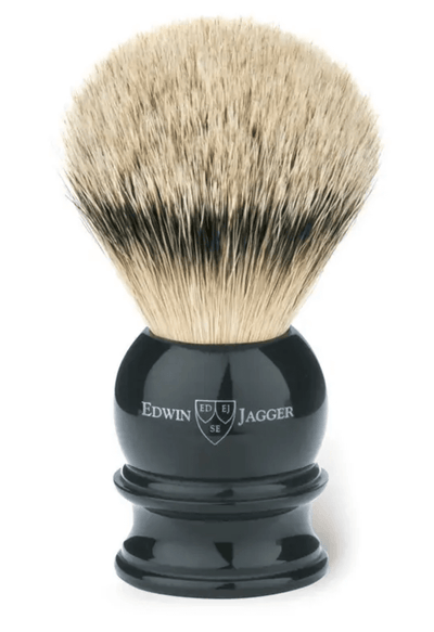 Edwin Jagger Scheerkwast "Silvertip" - Black (M)