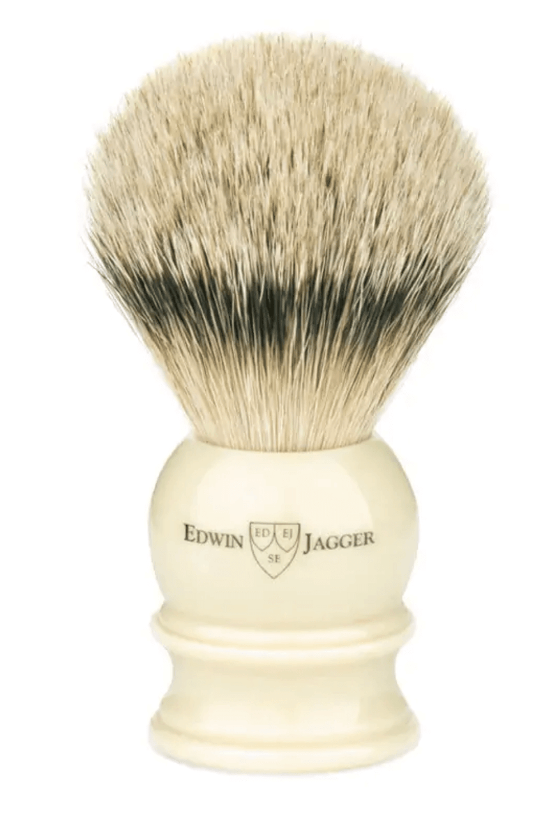 Edwin Jagger "Traditional" Scheerkwast "Silvertip" - Ivoor (M)