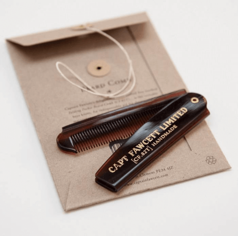 Captain Fawcett "Folding Pocket Beard Comb"  - Baard Kam