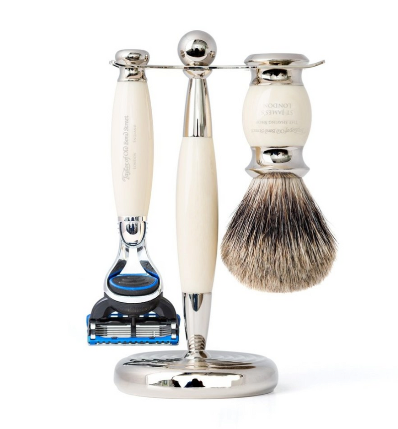 Taylor of Old Bond Street Edwardian "3-Delig Set" Pure Badger - Fusion Ivory