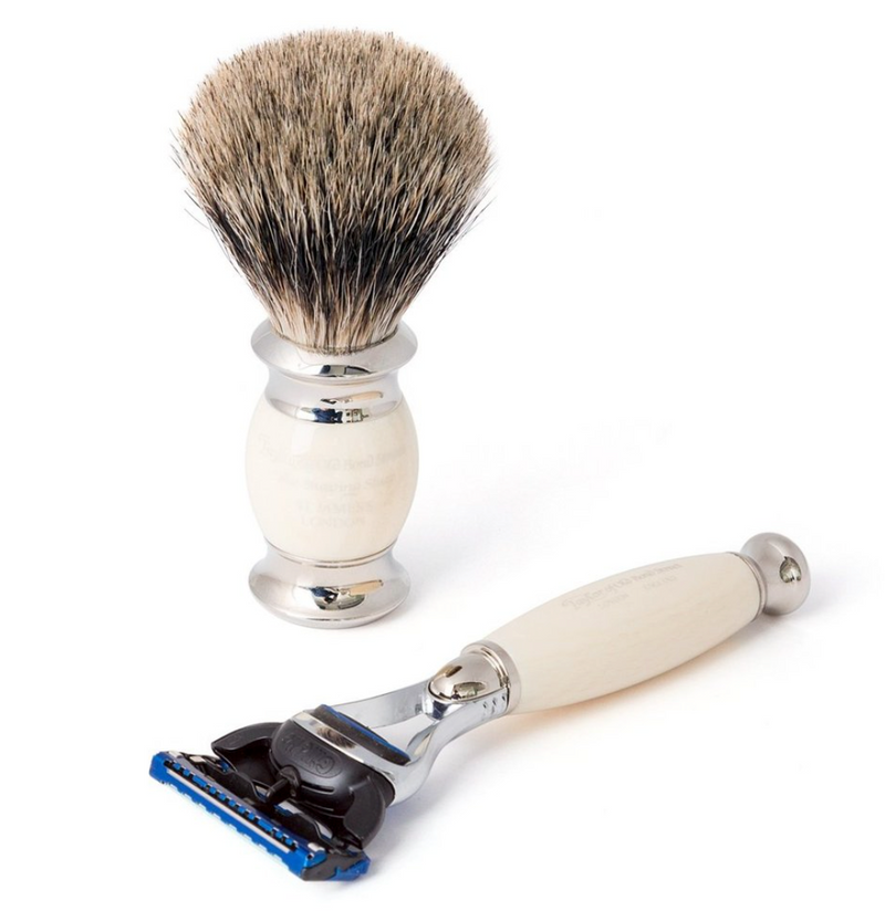 Taylor of Old Bond Street Edwardian "3-Delig Set" Pure Badger - Fusion Ivory