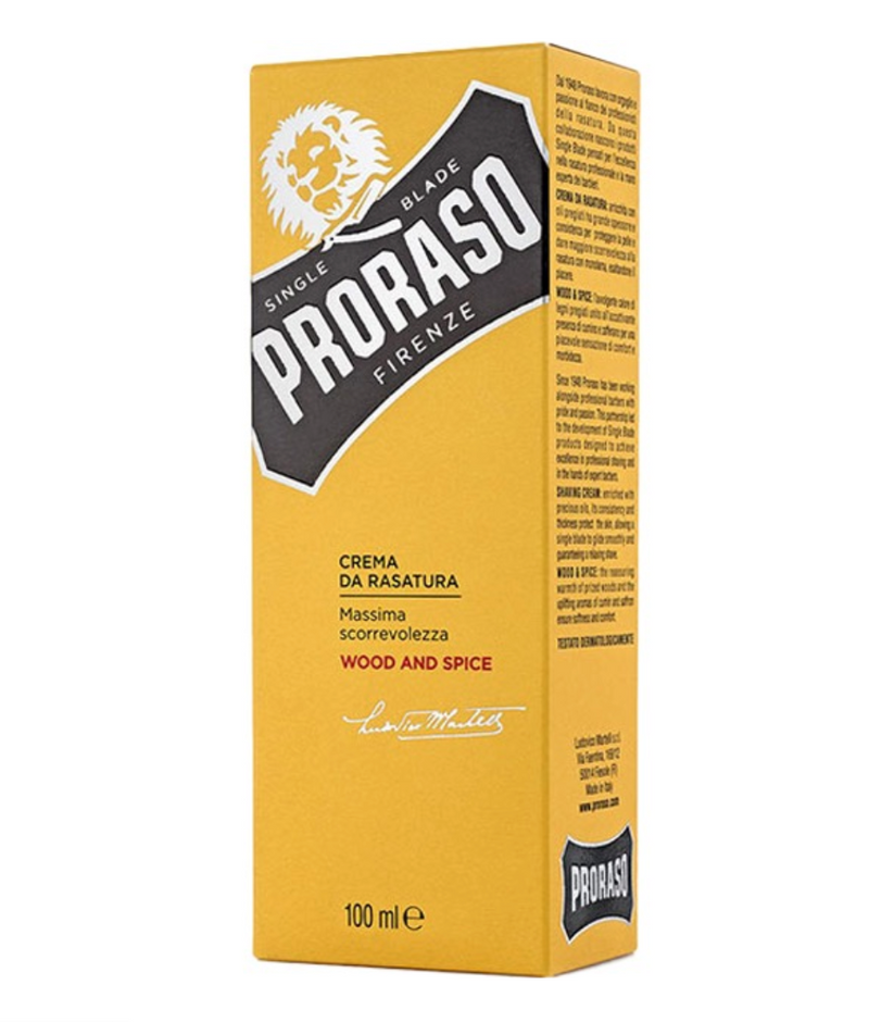 Proraso "Wood & Spice" Shaving Cream Tube - 100ml