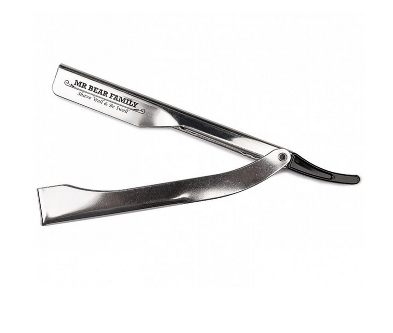 Mr. Bear Family "Straight Barber Razor / Shavette" - RVS (Inox)