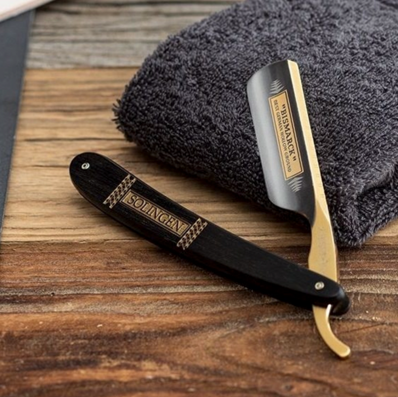 Dovo "Bismarc Gold" Straight Razor - Ebbenhout 6/8"