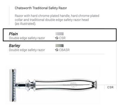 Edwin Jagger "Chatsworth" Double Edge Razor - Plain