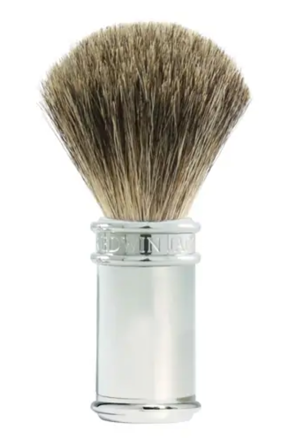 Edwin Jagger "Chrome Shaving Brush" Pure Badger Plain (M)