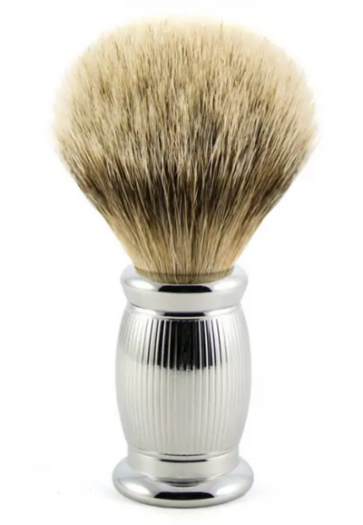 Edwin Jagger "Bulbous" Silvertip Badger Chrome - Lined (M)