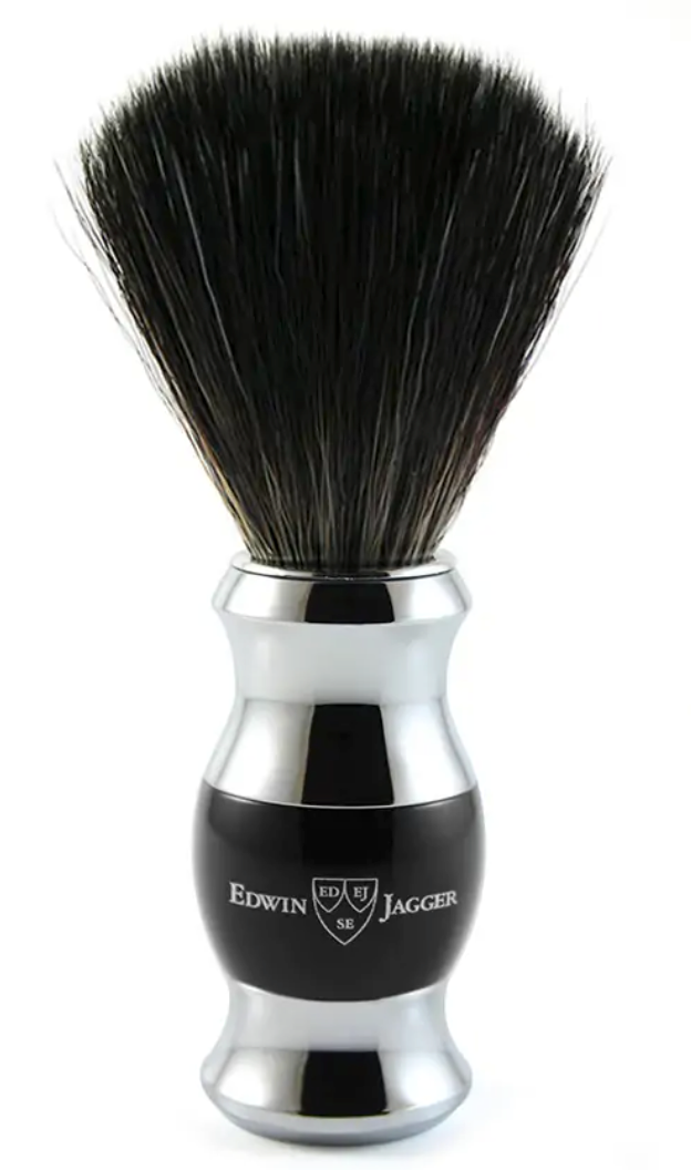 Edwin Jagger 3-Delige DE Gift Set - Black Synthetic Badger (Ebony&Chrome)