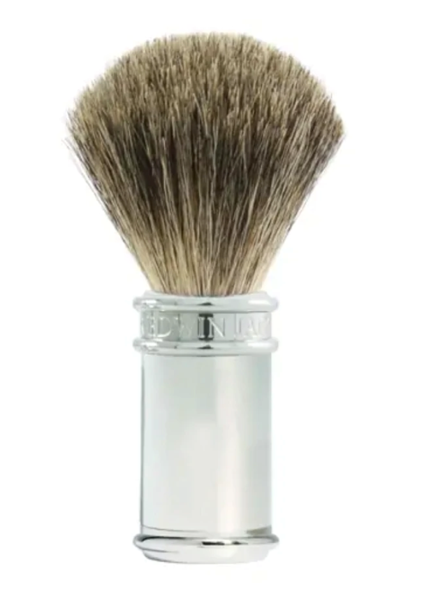 Edwin Jagger 3-Delige DE Set - Pure Badger Chrome Set