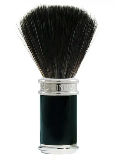 Edwin Jagger 3-Delige DE Razor Set - Black Synthetic Badger (Black & Chrome)