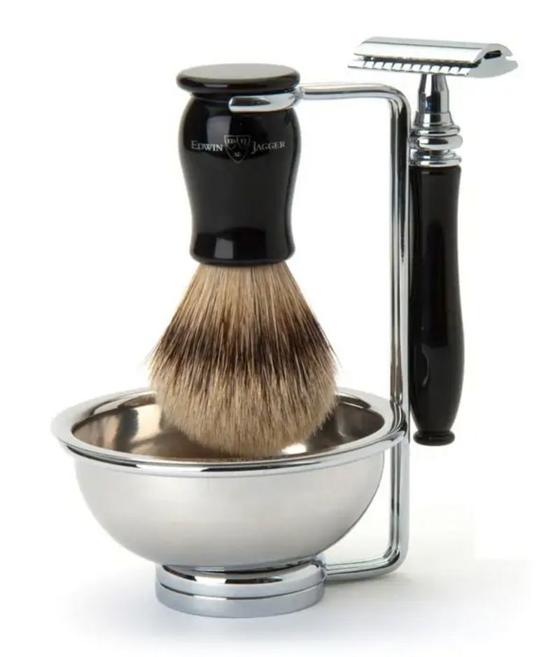 Edwin Jagger "Chatsworth" 4-Delige DE Set - Imitation Black Ebony