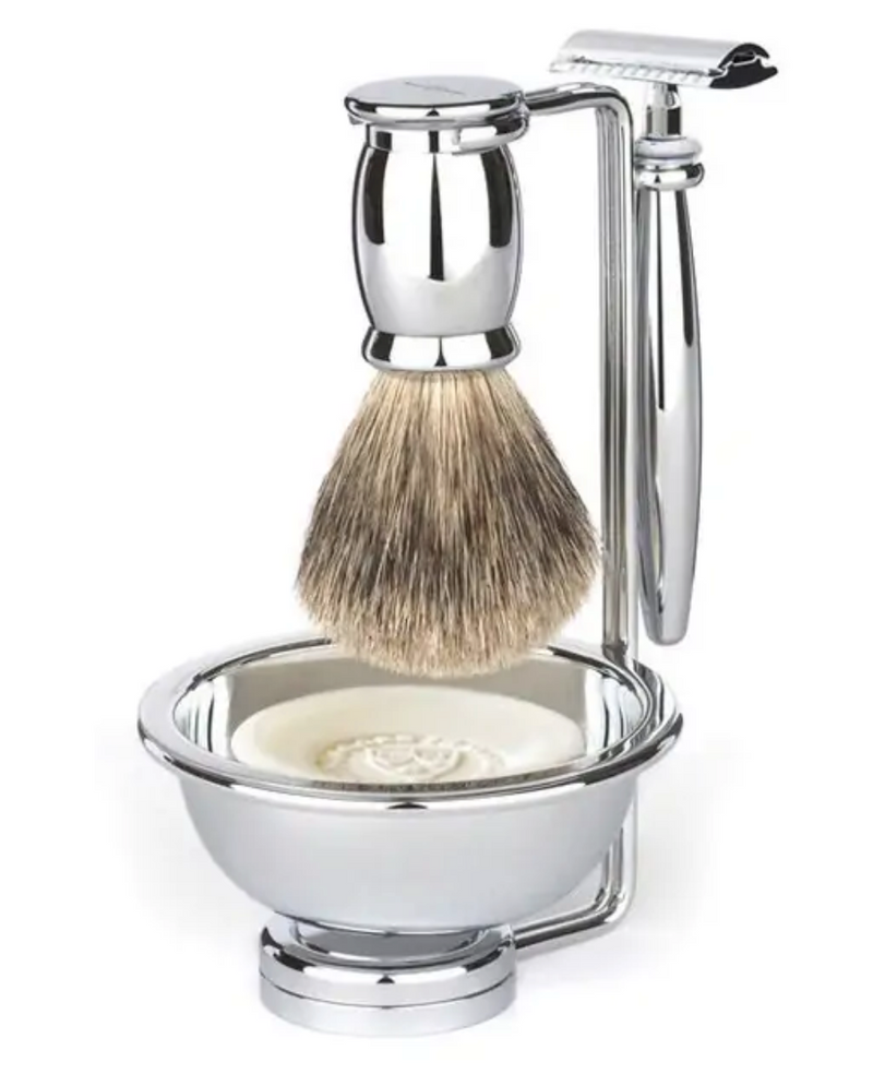 Edwin Jagger "Bulbuous" 4-Delige DE Set - Plain Chrome