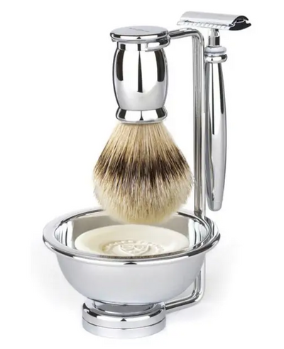 Edwin Jagger "Bulbuous" 4-Delige DE Set - Plain Chrome