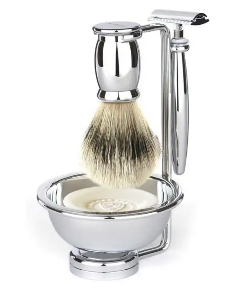 Edwin Jagger "Bulbuous" 4-Delige DE Set - Plain Chrome