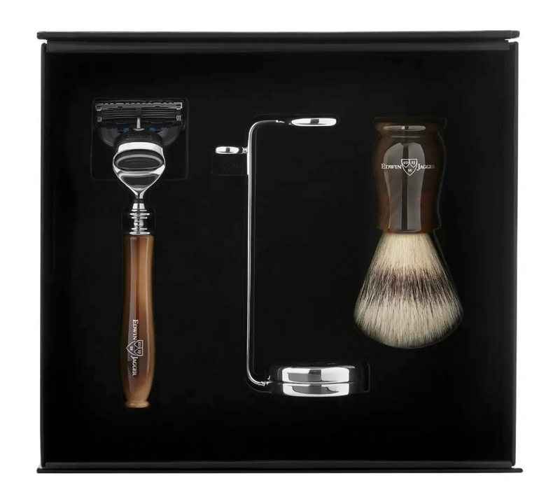 Edwin Jagger "Chatsworth" 3-Delige Fusion Gift Set - Imitation Light Horn