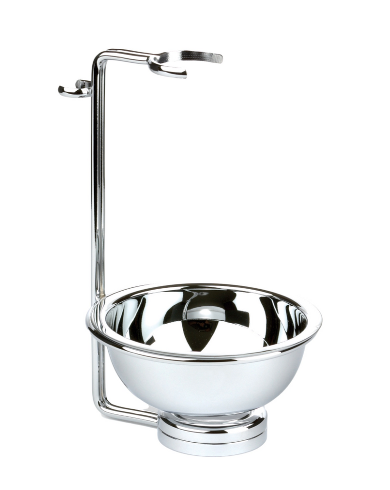 Edwin Jagger Shaving Stand - Double Wire Chrome + Bowl