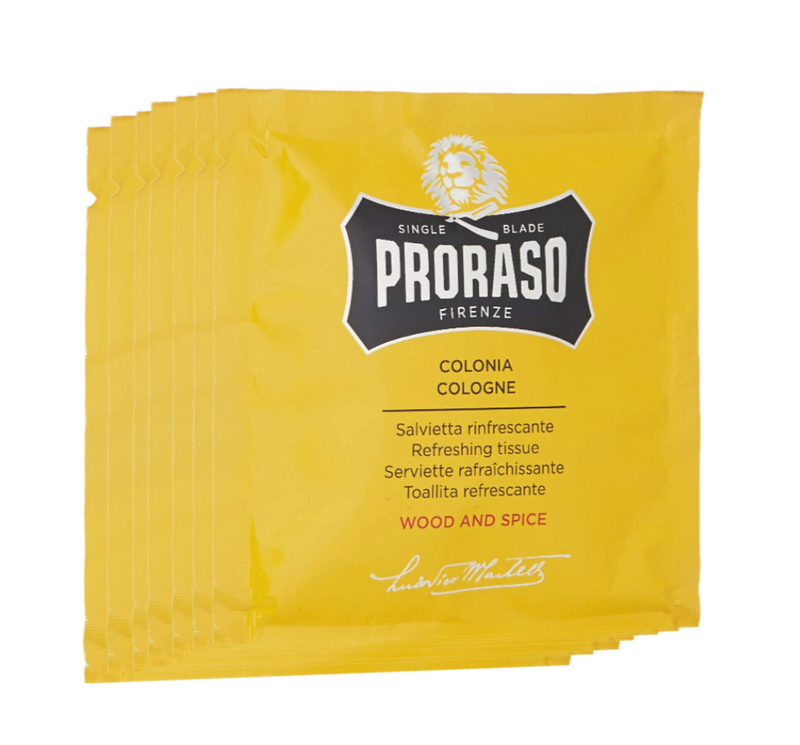 Proraso "Wood & Spice" - Cologne Verfrissingsdoekjes 6st