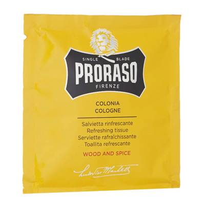 Proraso "Wood & Spice" - Cologne Verfrissingsdoekjes 6st