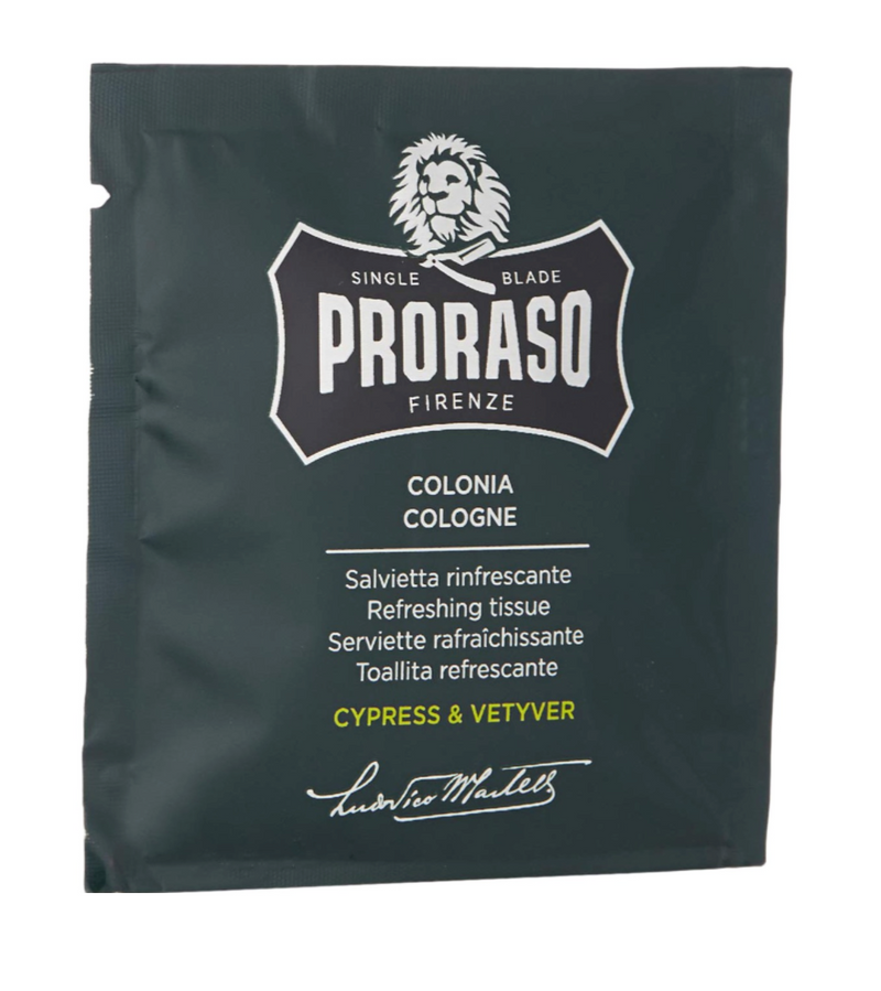 Proraso "Cypress & Vetyver" - Cologne Verfrissingsdoekjes 6st