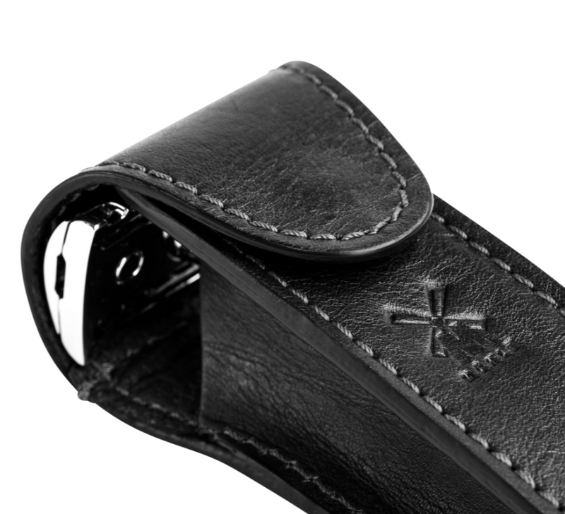 Muhle "TRAVEL" Leather DE Safety Razor Case - Black