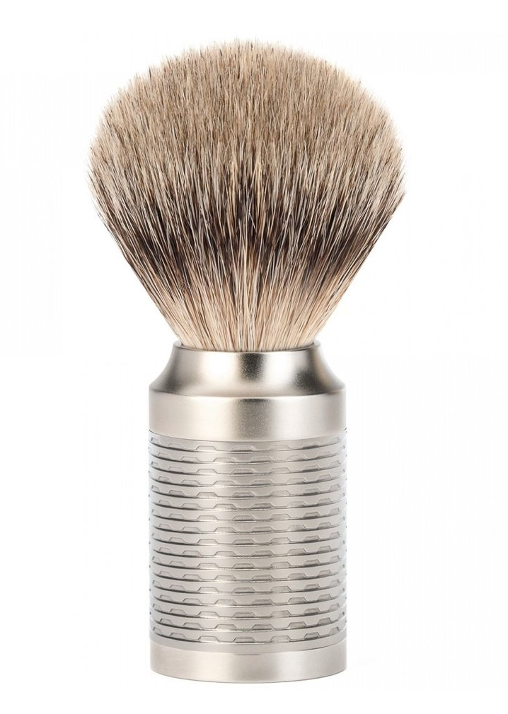 Muhle "ROCCA" Pure Brush Silvertip - Mat RVS (M)