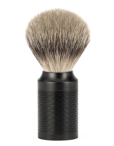 Muhle "ROCCA" JET Brush Silvertip - JET RVS (M)Muhle "ROCCA" JET Brush Silvertip - JET RVS (M)