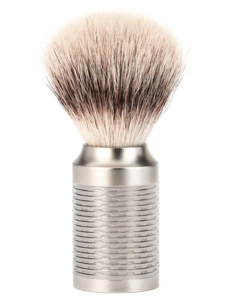 Muhle "ROCCA" Pure Brush Silvertip Fibre - Mat RVS (M)