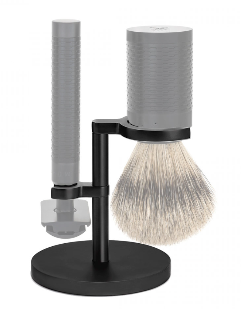 Muhle "ROCCA" Shaving Stand DE Razor & Brush - JET RVS