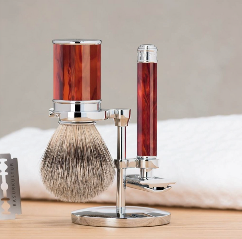 Muhle "TRADITIONAL" 3-Delige DE Razor & Brush Set - Turtle