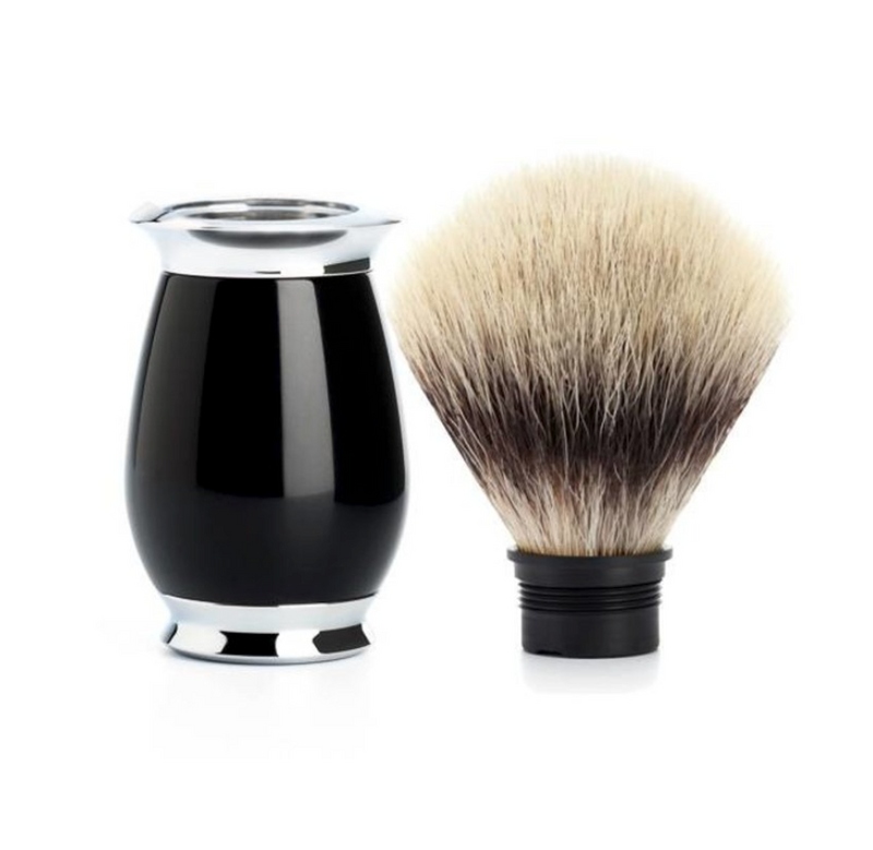 Muhle "PURIST" Scheerkwast Silvertip Fibre - Black (M)