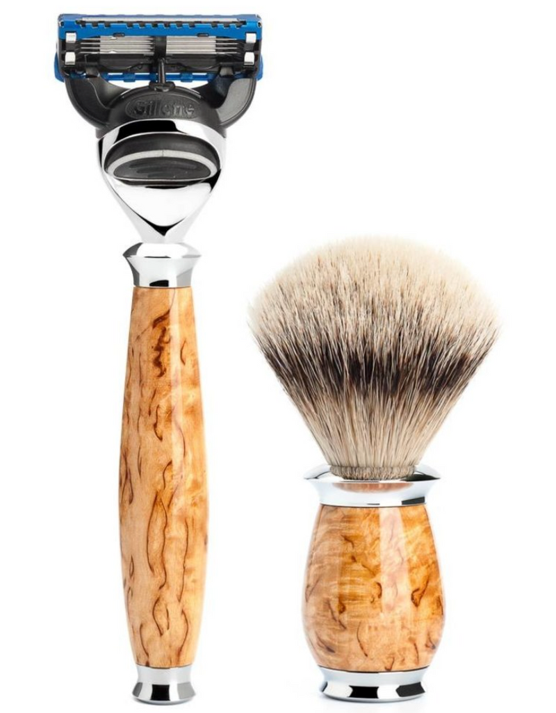 Muhle "PURIST" 3-Delige Fusion Razor & Brush Set - Maser Berk