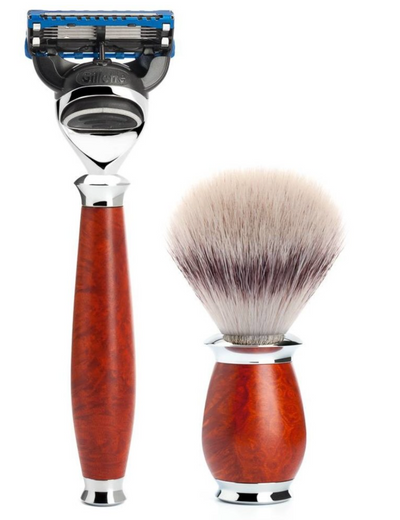 Muhle "PURIST" 3-Delige Fusion & Brush Set - Briar Hout