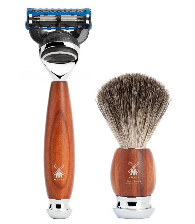 Muhle "VIVO" Fusion Shaving Set Plum Wood - Pruimenhout