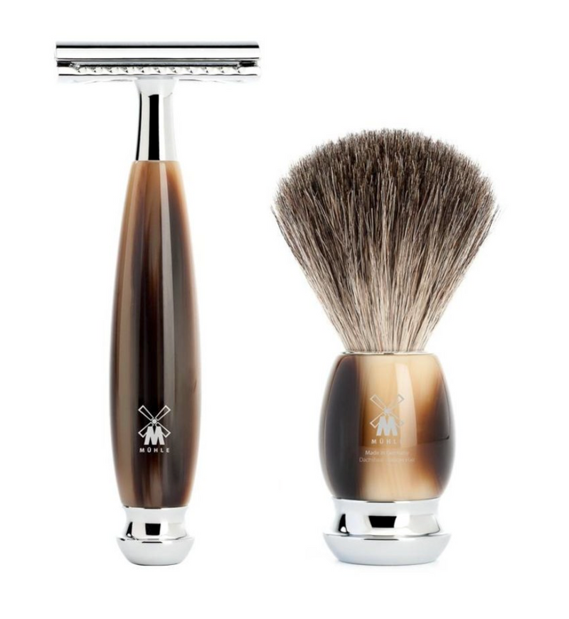 Muhle "VIVO" DE Razor Shaving Set - Imitatie Hoorn