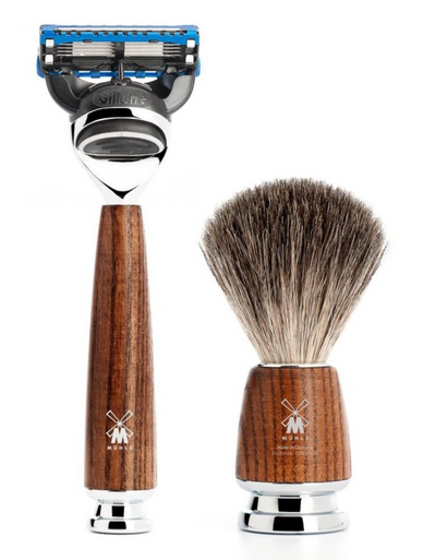 Muhle "RYTMO" Fusion Razor & Brush Set - Essenhout