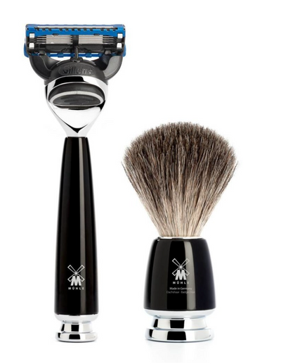 Muhle "RYTMO" Fusion Razor & Brush Set - Black