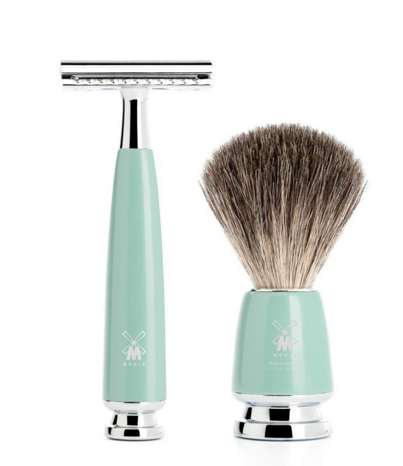 Muhle "RYTMO" DE Razor & Brush Set - Light Green