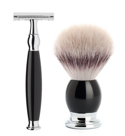 Muhle "SOPHIST" DE Safety Razor & Brush Set - Black Resin