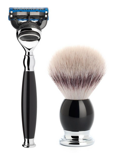 Muhle "SOPHIST" Fusion Razor & Brush Set - Black Resin