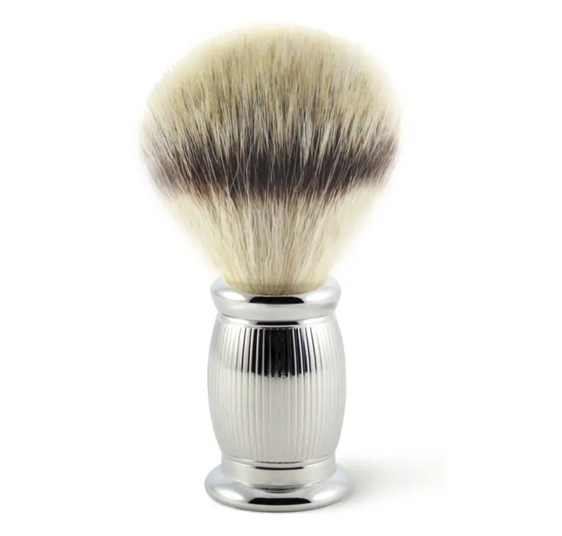 Edwin Jagger "Synthetic" Shaving Brush Bulbous Chrome Lined (M)