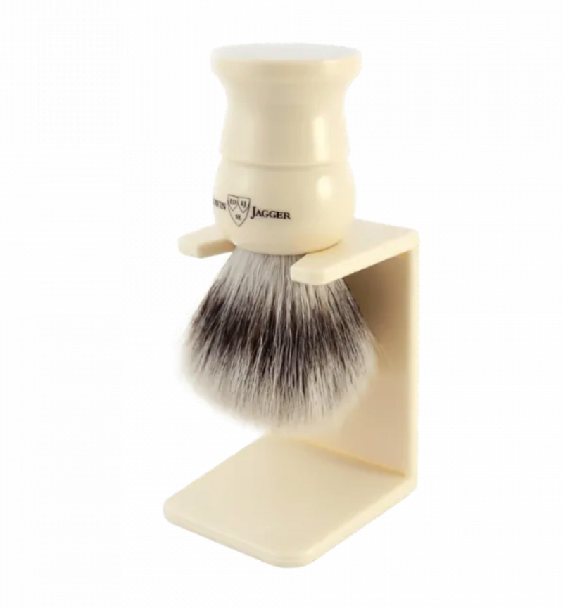 Edwin Jagger "Synthetic" Shaving Brush incl Stand - Ivory (M)