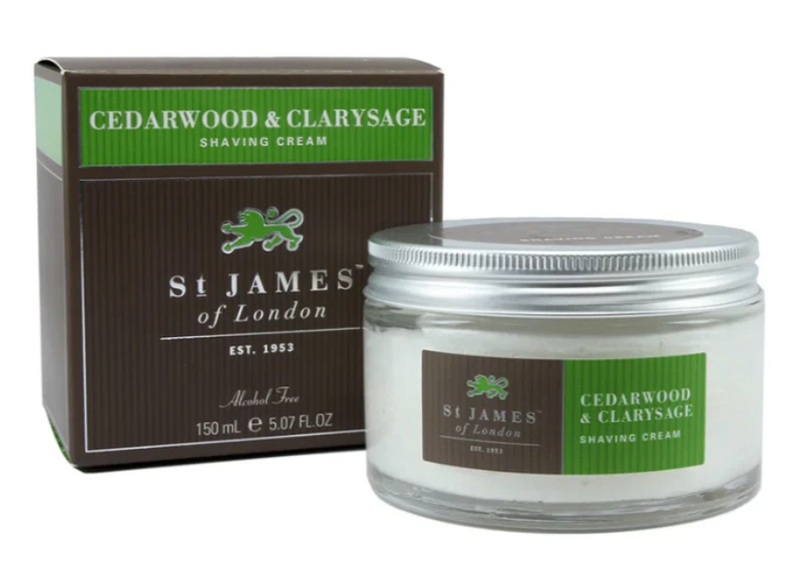 St James of London "Cedarwood & Clarysage" - Shaving Cream 150ml