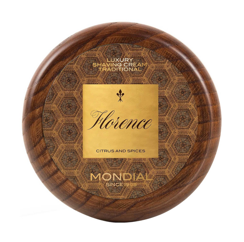 Mondial 1908 "Florence" Traditional Shaving Soap in Wooden Bowl