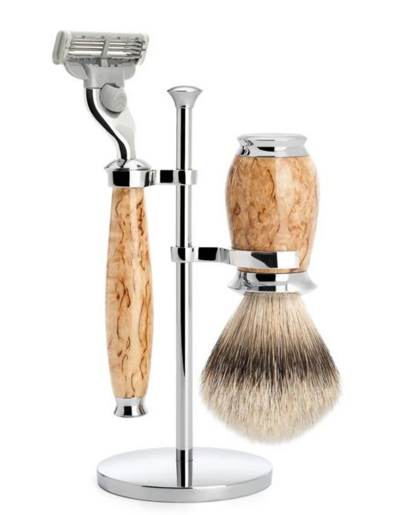 Muhle "PURIST" 3-Delige Mach 3 Razor & Brush Set - Maser Berk