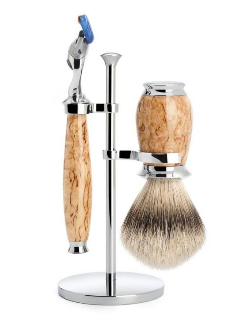 Muhle "PURIST" 3-Delige Fusion Razor & Brush Set - Maser Berk