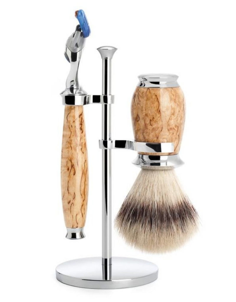 Muhle "PURIST" 3-Delige Fusion Razor & Brush Set - Maser Berk