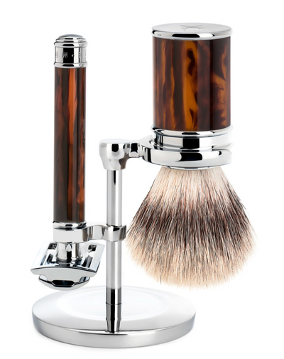 Muhle "TRADITIONAL" 3-Delige DE Razor & Brush Set - Turtle