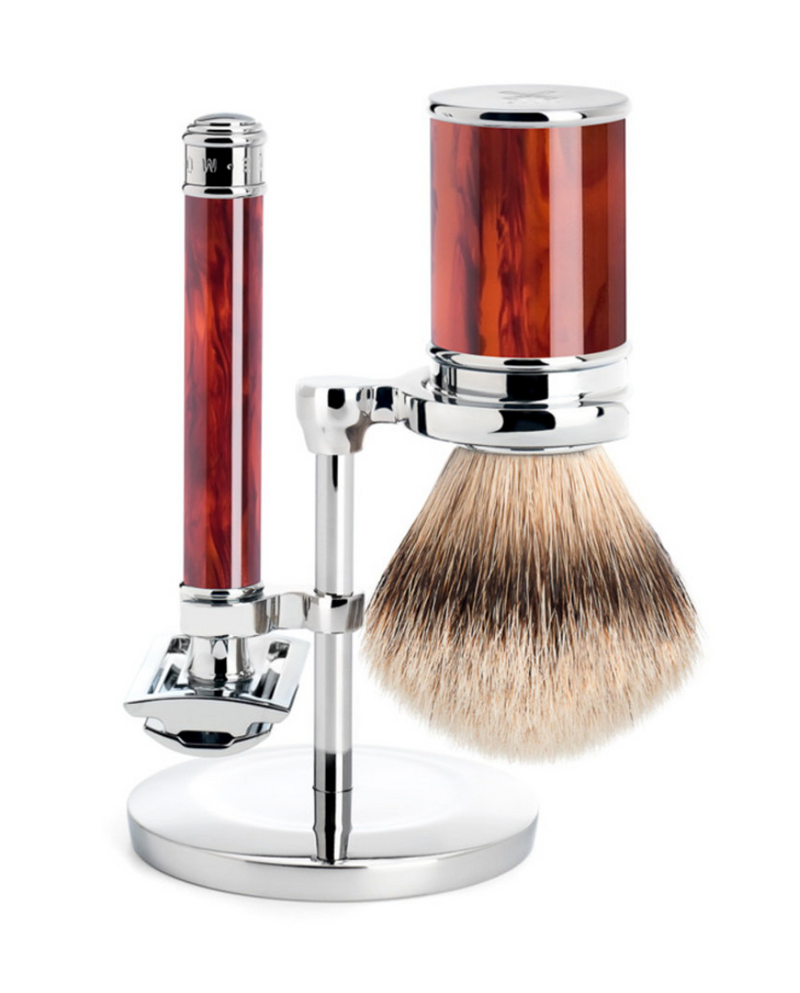 Muhle "TRADITIONAL" 3-Delige DE Razor & Brush Set - Turtle